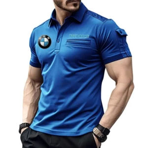 BMW Pocket Polo Shirt, All Over Print Shirt For BMW Fan CAR445060325030 - Blue