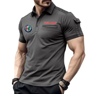 Alfa Romeo Pocket Polo Shirt, All Over Print Shirt For Alfa Romeo Fan CAR445060325038 - Gray
