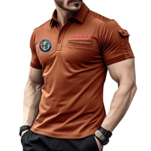 Alfa Romeo Pocket Polo Shirt, All Over Print Shirt For Alfa Romeo Fan CAR445060325038 - Orange