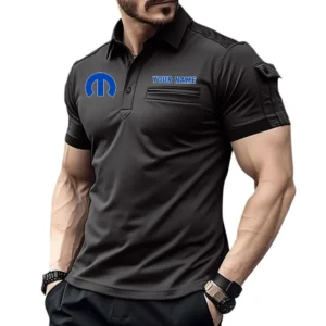 Mopar Pocket Polo Shirt, All Over Print Shirt For Mopar Fan CAR445060325067 - Black
