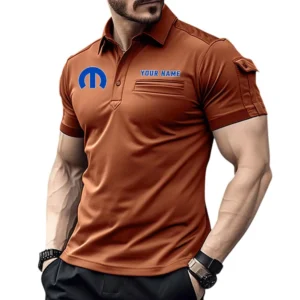 Mopar Pocket Polo Shirt, All Over Print Shirt For Mopar Fan CAR445060325067 - Orange