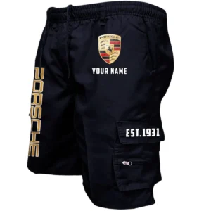 Porsche Workwear Casual Shorts, Pants For Porsche Fan CAR455060425223 - Black