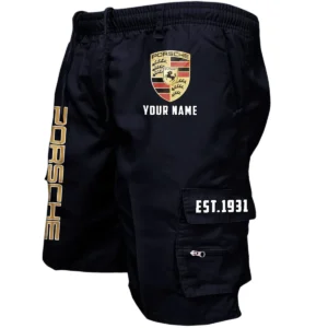Porsche Workwear Casual Shorts, Pants For Porsche Fan CAR455060425224 - Black