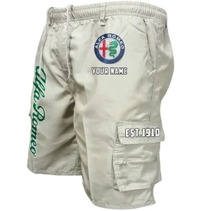 Alfa Romeo Workwear Casual Shorts, Pants For Alfa Romeo Fan CAR455060425225 - Beige