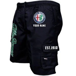 Alfa Romeo Workwear Casual Shorts, Pants For Alfa Romeo Fan CAR455060425225 - Black