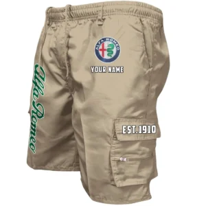 Alfa Romeo Workwear Casual Shorts, Pants For Alfa Romeo Fan CAR455060425225 - Khaki
