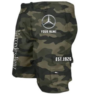 Mercedes Benz Workwear Casual Shorts, Pants For Mercedes Benz Fan CAR455060425227 - Green Camouflage