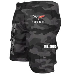 Corvette C6 Workwear Casual Shorts, Pants For Corvette C6 Fan CAR455060425232 - Grey Camouflage