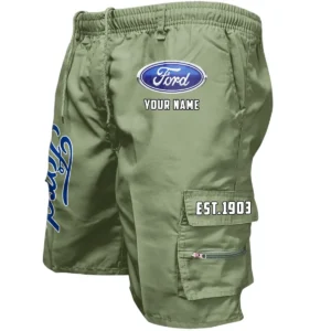 Ford Workwear Casual Shorts, Pants For Ford Fan CAR455060425233 - Military Green