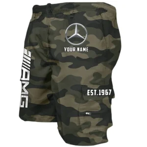Mercedes AMG Workwear Casual Shorts, Pants For Mercedes AMG Fan CAR455060425234 - Green Camouflage