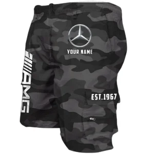 Mercedes AMG Workwear Casual Shorts, Pants For Mercedes AMG Fan CAR455060425234 - Grey Camouflage