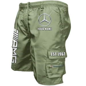 Mercedes AMG Workwear Casual Shorts, Pants For Mercedes AMG Fan CAR455060425234 - Military Green