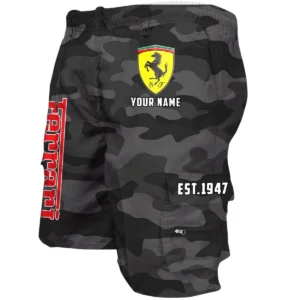 Ferrari Workwear Casual Shorts, Pants For Ferrari Fan CAR455060425238 - Grey Camouflage