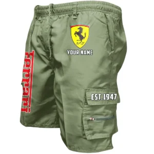 Ferrari Workwear Casual Shorts, Pants For Ferrari Fan CAR455060425238 - Military Green