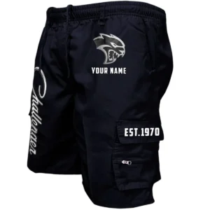 Dodge Challenger Workwear Casual Shorts, Pants For Dodge Challenger Fan CAR455060425243 - Black