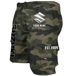 Suzuki Workwear Casual Shorts, Pants For Suzuki Fan CAR455060425246 - Green Camouflage
