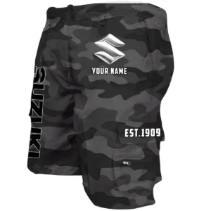 Suzuki Workwear Casual Shorts, Pants For Suzuki Fan CAR455060425246 - Grey Camouflage