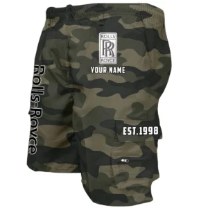 Rolls Royce Workwear Casual Shorts, Pants For Rolls Royce Fan CAR455060425256 - Green Camouflage
