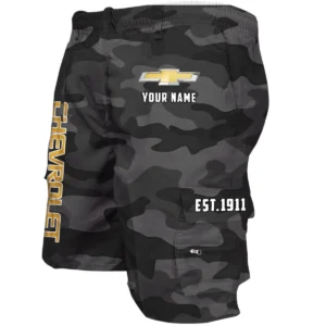 Chevrolet Workwear Casual Shorts, Pants For Chevrolet Fan CAR455060425258 - Grey Camouflage