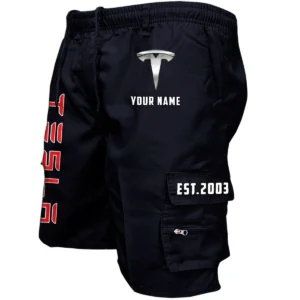 Tesla Workwear Casual Shorts, Pants For Tesla Fan CAR455060425259 - Black