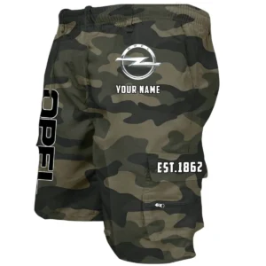 Opel Workwear Casual Shorts, Pants For Opel Fan CAR455060425260 - Green Camouflage