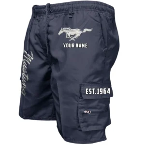 Ford Mustang Workwear Casual Shorts, Pants For Ford Mustang Fan CAR455060425261 - Navy