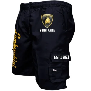 Lamborghini Workwear Casual Shorts, Pants For Lamborghini Fan CAR455060425262 - Black
