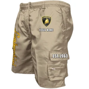 Lamborghini Workwear Casual Shorts, Pants For Lamborghini Fan CAR455060425262 - Khaki