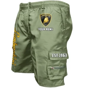 Lamborghini Workwear Casual Shorts, Pants For Lamborghini Fan CAR455060425262 - Military Green