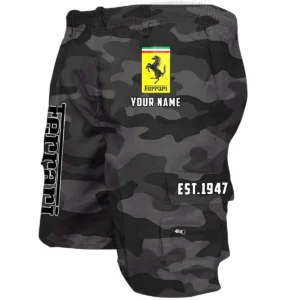 Ferrari Workwear Casual Shorts, Pants For Ferrari Fan CAR455060425263 - Grey Camouflage
