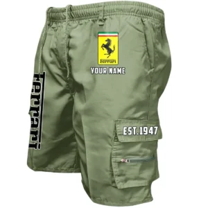 Ferrari Workwear Casual Shorts, Pants For Ferrari Fan CAR455060425263 - Military Green