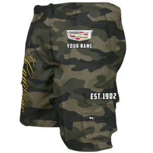 Cadillac Workwear Casual Shorts, Pants For Cadillac Fan CAR455060425268 - Green Camouflage