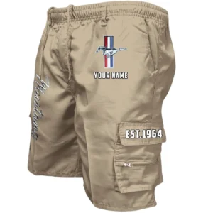 Ford Mustang Workwear Casual Shorts, Pants For Ford Mustang Fan CAR455060425270 - Khaki