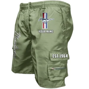 Ford Mustang Workwear Casual Shorts, Pants For Ford Mustang Fan CAR455060425270 - Military Green