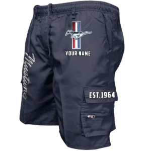 Ford Mustang Workwear Casual Shorts, Pants For Ford Mustang Fan CAR455060425270 - Navy