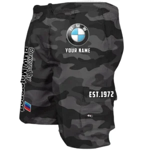 BMW Motorsport Workwear Casual Shorts, Pants For BMW Motorsport Fan CAR455060425273 - Grey Camouflage