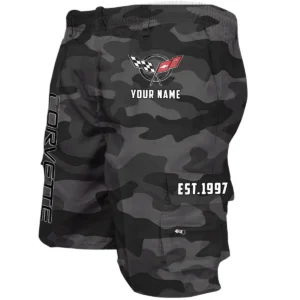Corvette C5 Workwear Casual Shorts, Pants For Corvette C5 Fan CAR455060425277 - Grey Camouflage