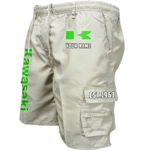 Kawasaki Workwear Casual Shorts, Pants For Kawasaki Fan CAR455060425282 - Beige