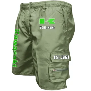 Kawasaki Workwear Casual Shorts, Pants For Kawasaki Fan CAR455060425282 - Military Green