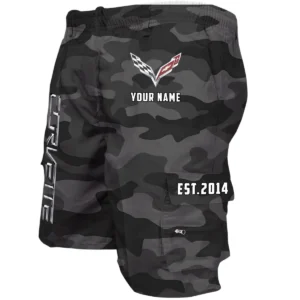 Corvette C7 Workwear Casual Shorts, Pants For Corvette C7 Fan CAR455060425283 - Grey Camouflage