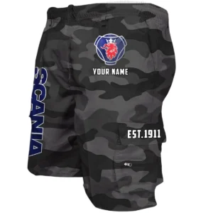 Scania Workwear Casual Shorts, Pants For Scania Fan CAR455060425284 - Grey Camouflage
