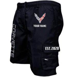 Corvette C8 Workwear Casual Shorts, Pants For Corvette C8 Fan CAR455060425285 - Black