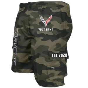 Corvette C8 Workwear Casual Shorts, Pants For Corvette C8 Fan CAR455060425285 - Green Camouflage