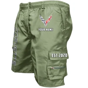 Corvette C8 Workwear Casual Shorts, Pants For Corvette C8 Fan CAR455060425285 - Military Green