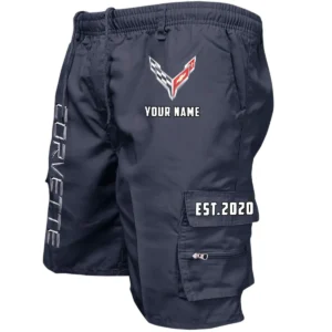 Corvette C8 Workwear Casual Shorts, Pants For Corvette C8 Fan CAR455060425285 - Navy