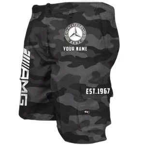 Mercedes AMG Workwear Casual Shorts, Pants For Mercedes AMG Fan CAR455060425287 - Grey Camouflage