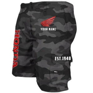 Honda Motorcycle Workwear Casual Shorts, Pants For Honda Motorcycle Fan CAR455060425288 - Grey Camouflage