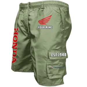 Honda Motorcycle Workwear Casual Shorts, Pants For Honda Motorcycle Fan CAR455060425288 - Military Green