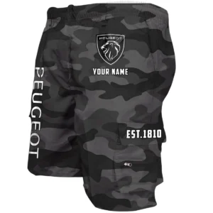 Peugeot Workwear Casual Shorts, Pants For Peugeot Fan CAR455060425289 - Grey Camouflage