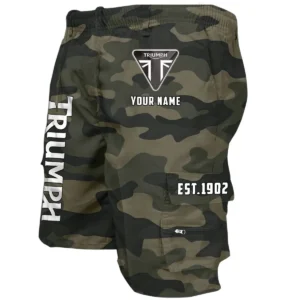 Triumph Motorcycles Workwear Casual Shorts, Pants For Triumph Motorcycles Fan CAR455060425290 - Green Camouflage